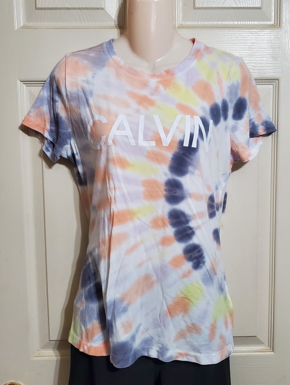 Calvin Klein Tie-Dye Logo Tee Pastel Performance Stretch TShirt Size M